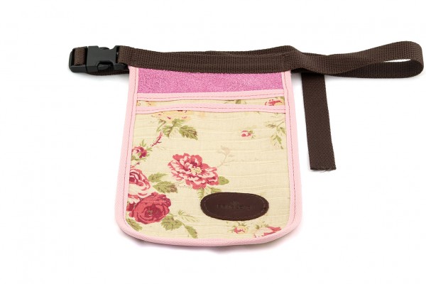 schmale, florale Werkzeugschürze, pink