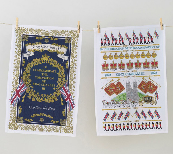 Gedenk-Geschirrtuch König Charles III - Krönung und -feier