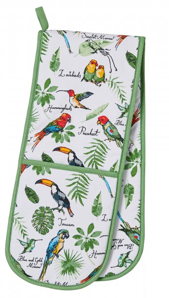 Ulster Weavers Doppelter Ofenhandschuh, Design Tropische Vögel von Madeleine Floyd