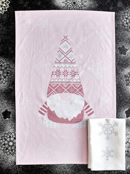 Winter-Geschirrtücher Wichtel & Schneeflocke | 2er-Pack