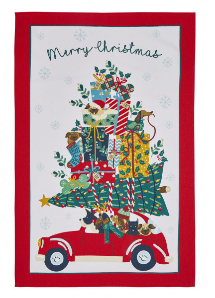 Weihnachts-Geschirrtuch Hound Dog | Jagdhund