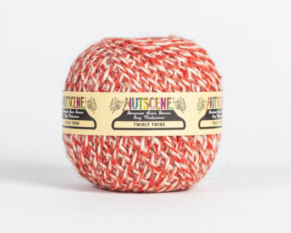 Nutscene Twirly Twines | Jute-Ball 75m | Rot-Weiß
