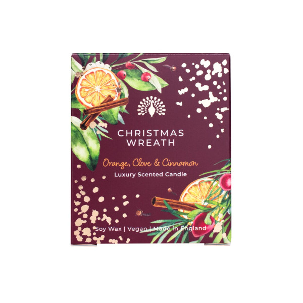 Duftkerze Weihnachtskranz - Orange, Zimt & Nelke | The English Soap Company