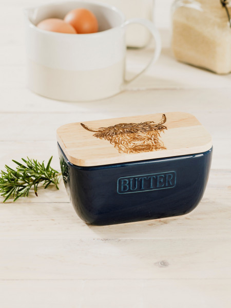 Highland Cow | Butterdose blau | von Selbrae House