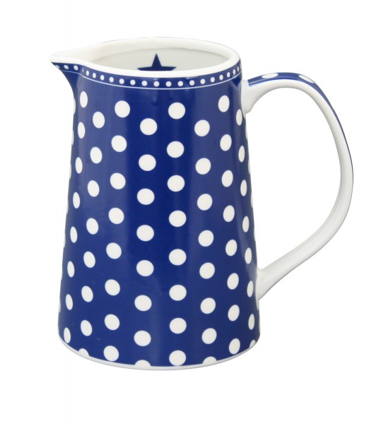 Krasilnikoff Porzellankrug Punkte, dunkelblau