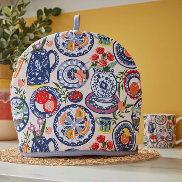 Teehaube von Ulster Weaves, Design 'Mediterranean Plates'