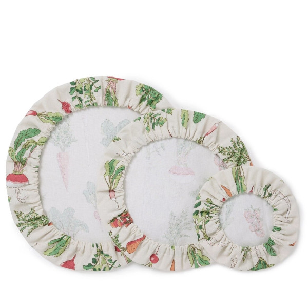 Gartengemüse | 3er-Set Schüsselabdeckungen | die Rückseite