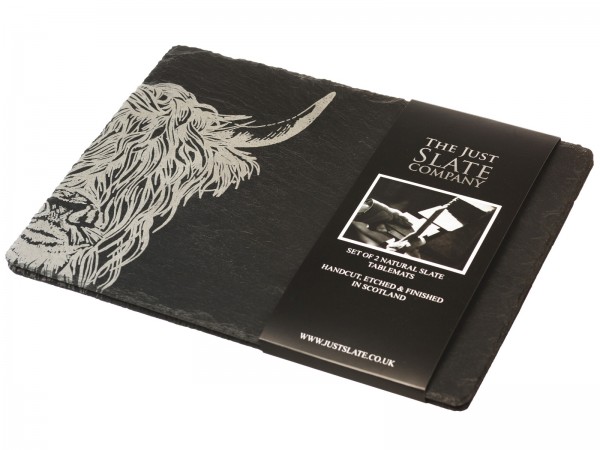 Highland Cow | 2-er Tischset mit Banderole The Just Slate Company