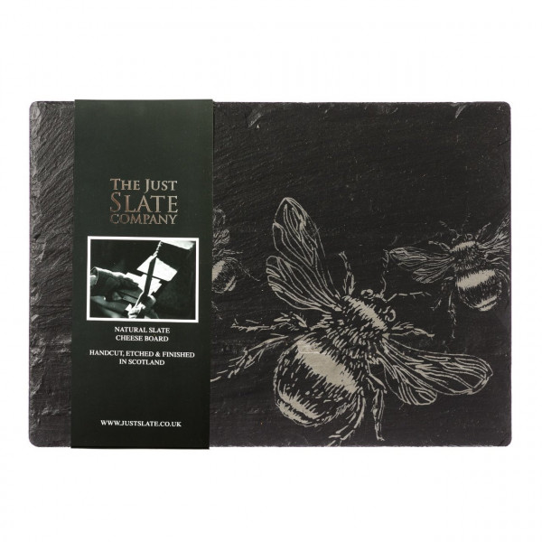 Käseplatte aus Schiefer, Motiv Biene | The Just Slate Company